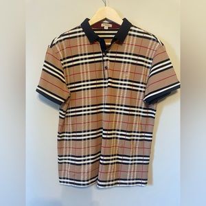 Vintage Burberry Bootleg Polo Men’s Medium Classic Nova Check All Over Print